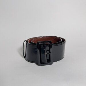 Jean Paul Gaultier Black Patent Leather Wide Waist Belt